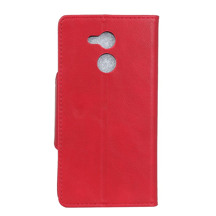 Textured PU Leather Wallet Phone Casing Shell with Stand for Huawei Honor 6C Pro/V9 Play - Red-2