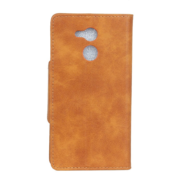 Textured PU Leather Wallet Phone Shell with Stand for Huawei Honor 6C Pro/V9 Play - Brown-2