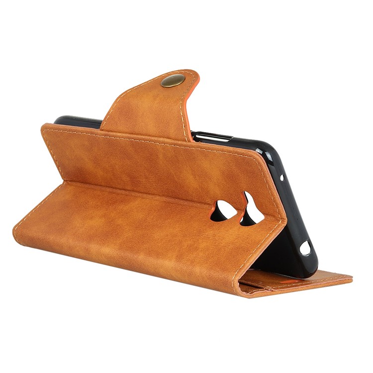 Textured PU Leather Wallet Phone Shell with Stand for Huawei Honor 6C Pro/V9 Play - Brown-4