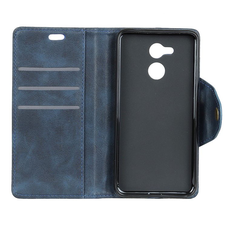 Textured PU Leather Wallet Phone Accessory Cover with Stand for Huawei Honor 6C Pro/V9 Play - Blue-3