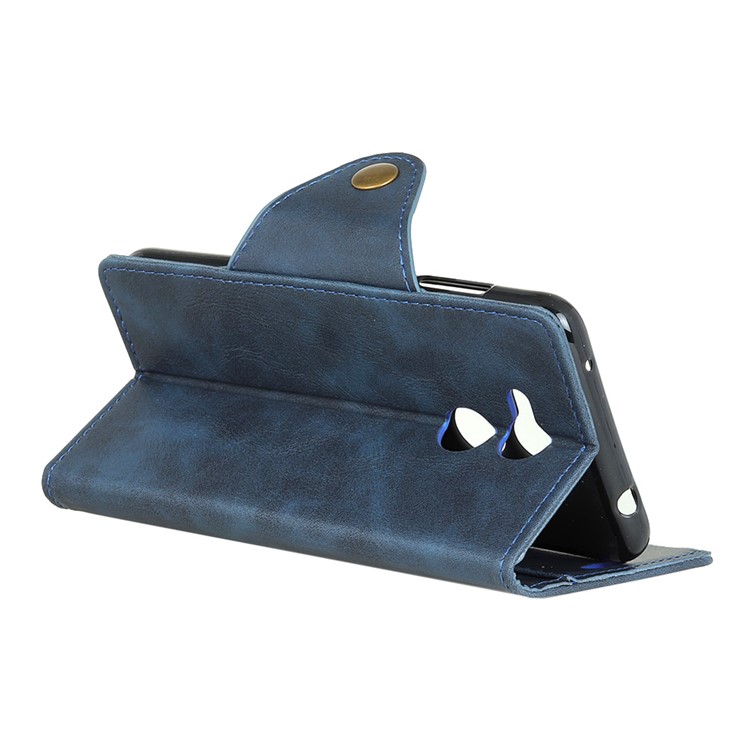 Textured PU Leather Wallet Phone Accessory Cover with Stand for Huawei Honor 6C Pro/V9 Play - Blue-4