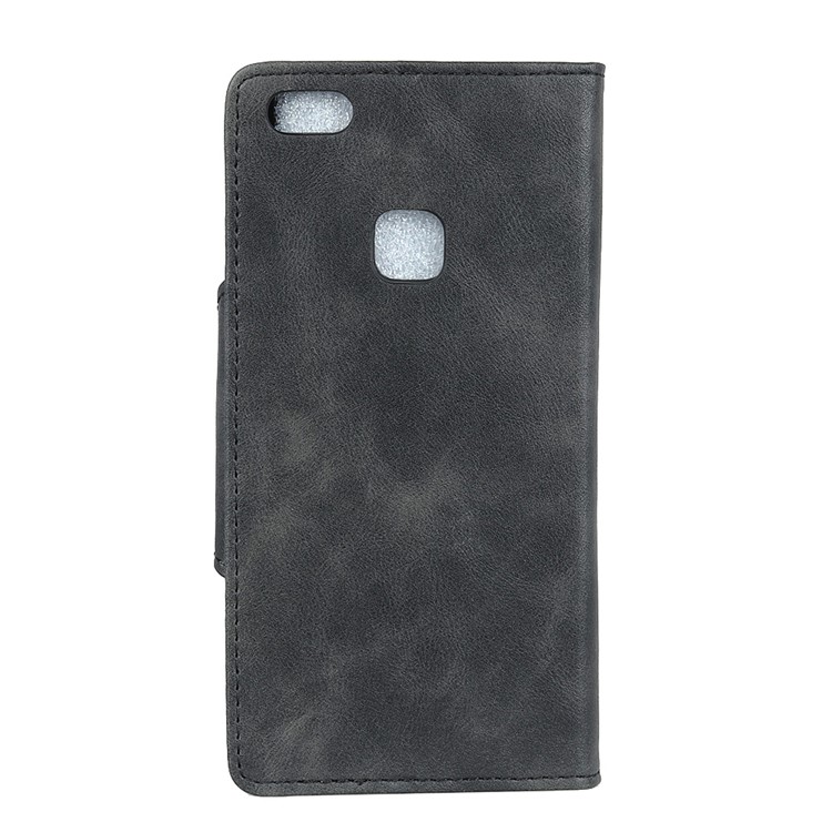 Textured PU Leather Wallet Phone case Shell with Stand for Huawei P10 Lite - Black-2