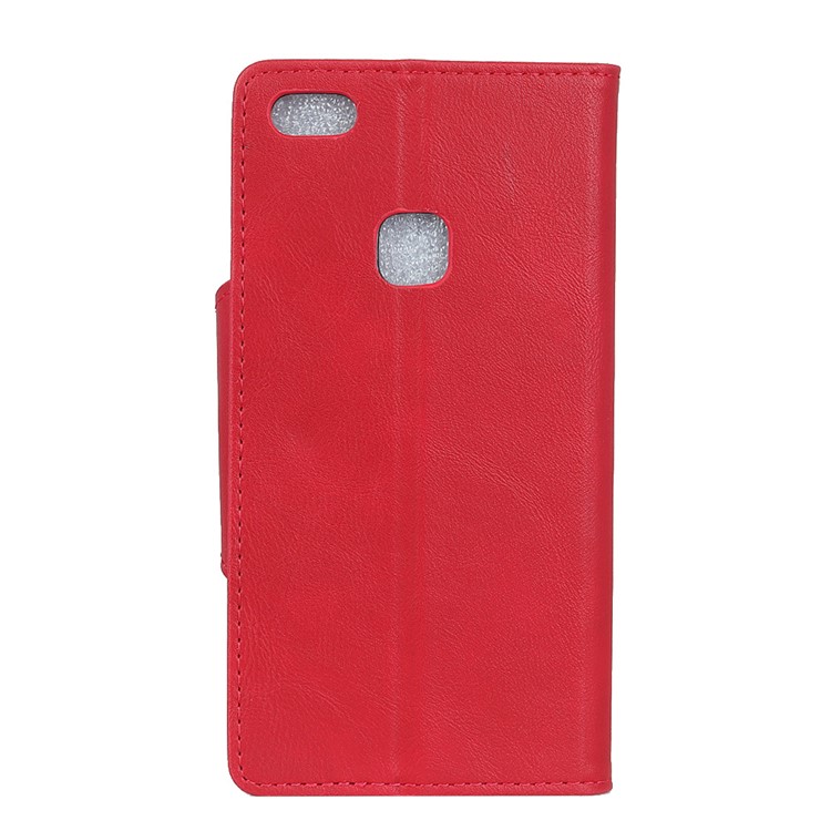 Textured PU Leather Wallet Phone Accessory Case with Stand for Huawei P10 Lite - Red-2