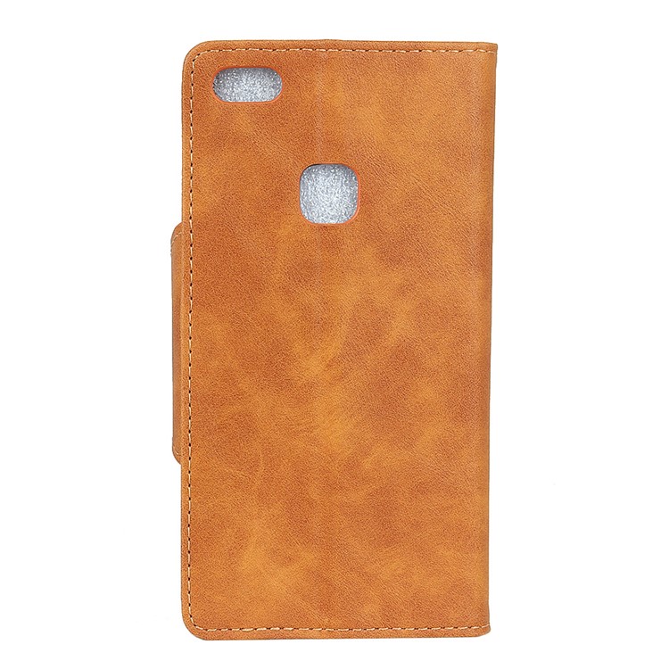 Textured PU Leather Wallet Mobile Shell with Stand for Huawei P10 Lite - Brown-2
