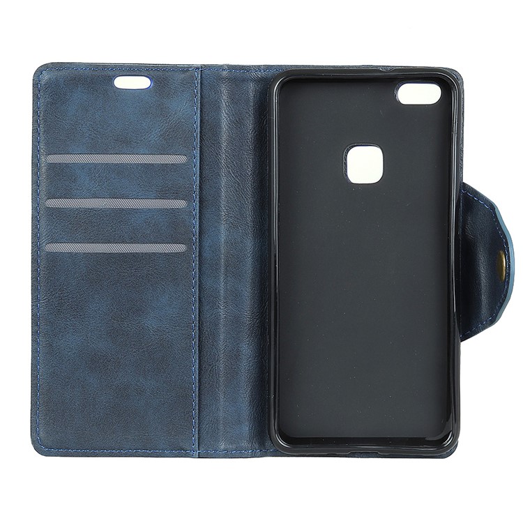 Textured PU Leather Wallet Cellphone Cover with Stand for Huawei P10 Lite - Blue-3