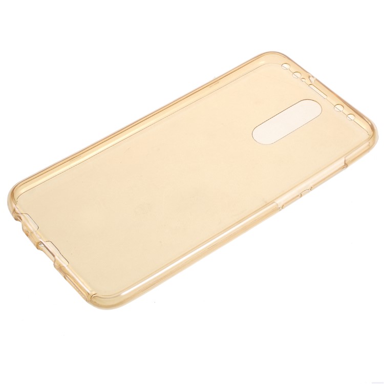 For Huawei Mate 10 Lite/nova 2i/Maimang 6/Honor 9i (India) Clear Touchable Front and Back TPU All-wrapped Case - Gold-2