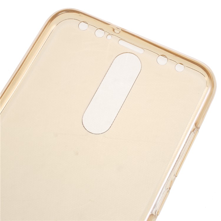 For Huawei Mate 10 Lite/nova 2i/Maimang 6/Honor 9i (India) Clear Touchable Front and Back TPU All-wrapped Case - Gold-4