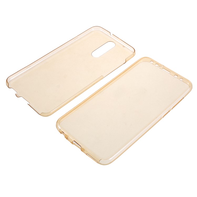 For Huawei Mate 10 Lite/nova 2i/Maimang 6/Honor 9i (India) Clear Touchable Front and Back TPU All-wrapped Case - Gold-6