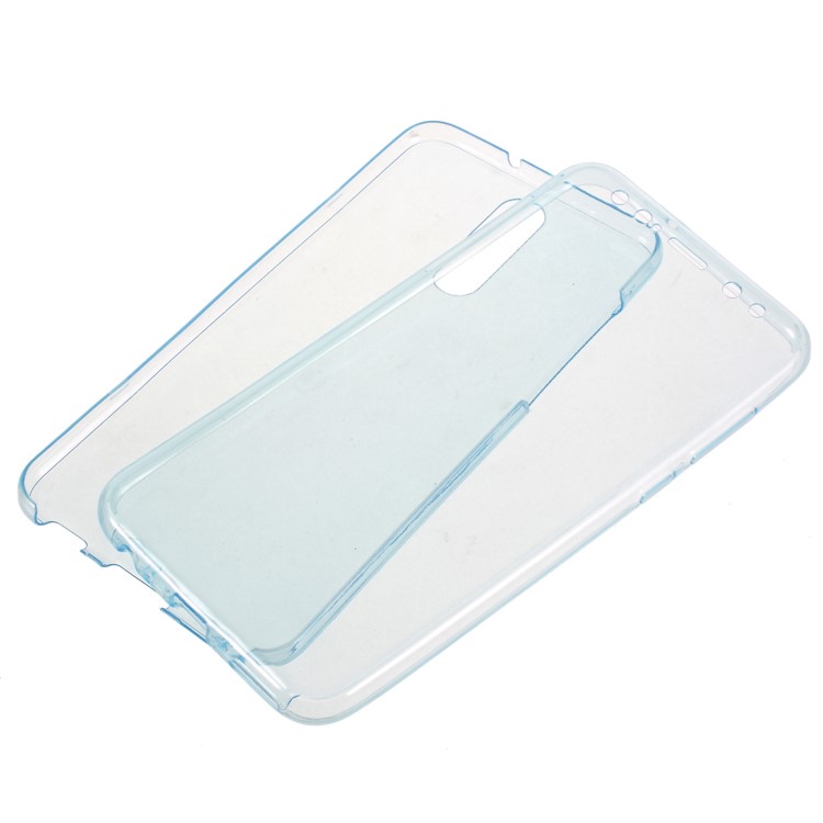 Clear Touchable 2-Piece All-wrapped TPU Flexible Case for Huawei Mate 10 Lite/nova 2i/Maimang 6/Honor 9i (India) - Blue-1