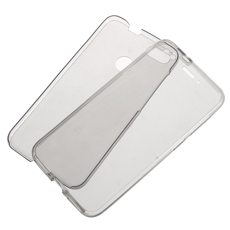 2-in-1 Front + Back Touchable TPU Case for Huawei P9 lite mini/Y6 Pro (2017)/ Enjoy 7 - Grey-1