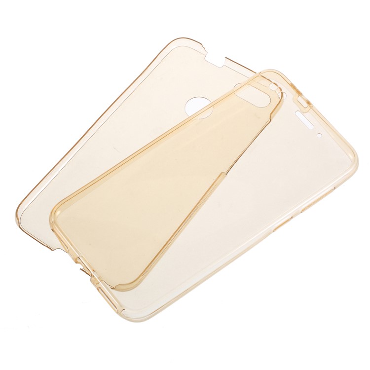2-in-1 Front + Back Touchable TPU Phone Cover for Huawei P9 lite mini/Y6 Pro (2017)/ Enjoy 7 - Gold-1
