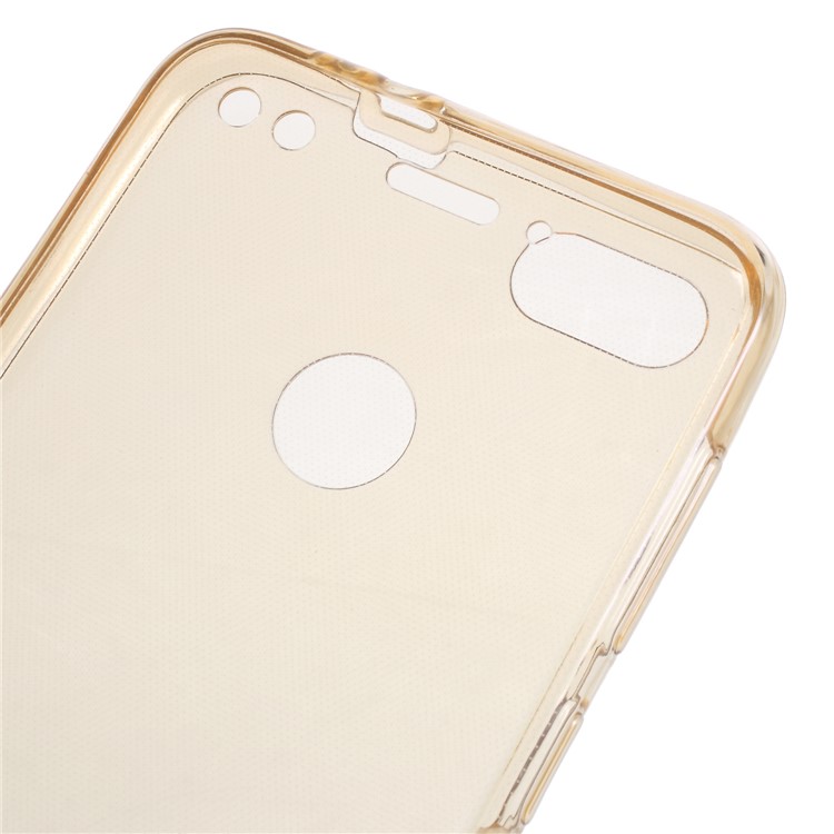 2-in-1 Front + Back Touchable TPU Phone Cover for Huawei P9 lite mini/Y6 Pro (2017)/ Enjoy 7 - Gold-3