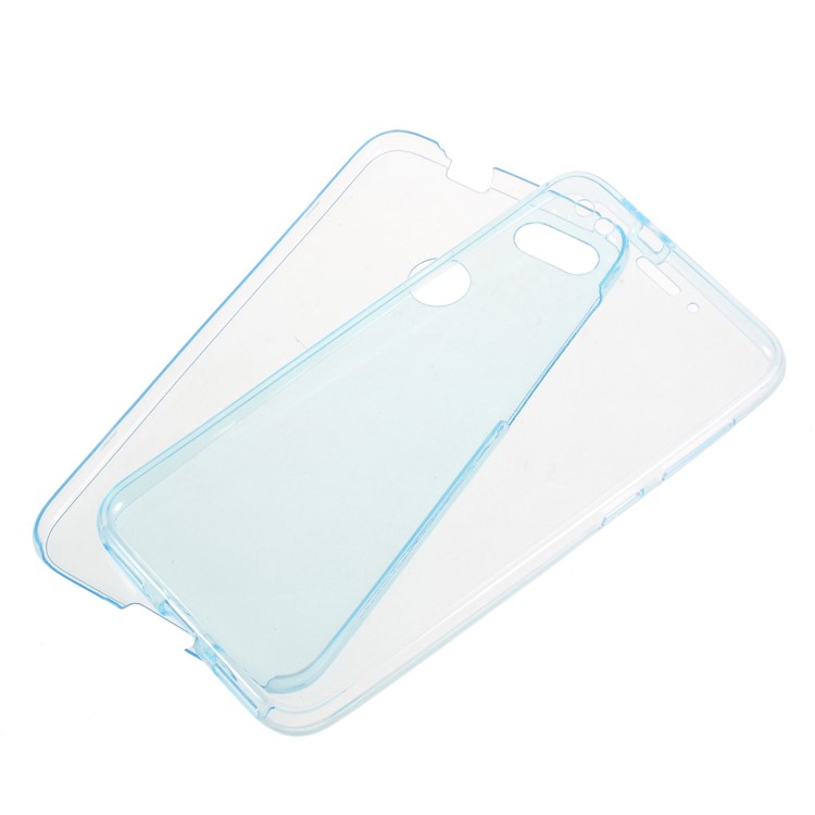 2-in-1 Front + Back Touchable TPU Mobile Casing for Huawei P9 lite mini/Y6 Pro (2017)/ Enjoy 7 - Blue-1