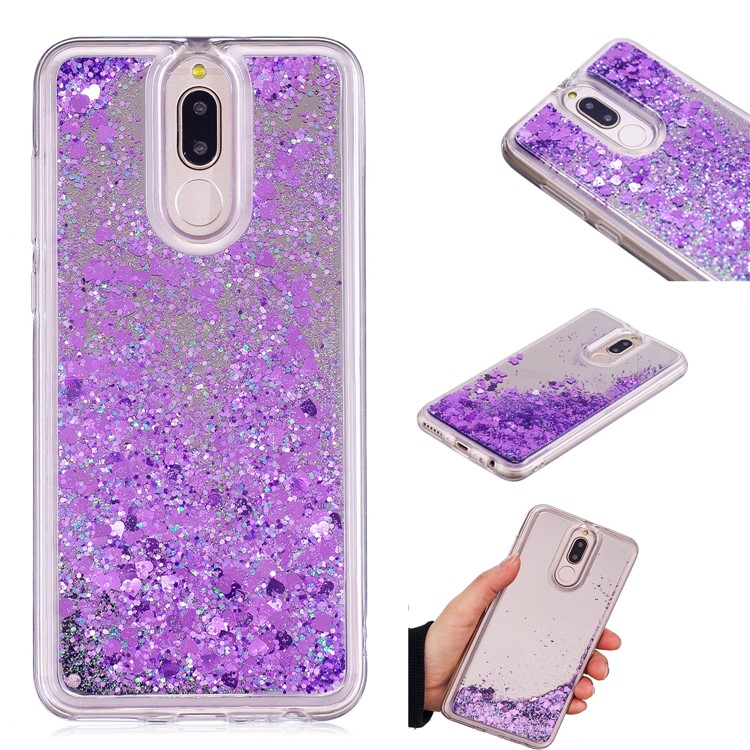 Glitter Floating Quicksand Mirror Surface TPU Case for Huawei Mate 10 Lite / Maimang 6 / nova 2i / Honor 9i (India) - Purple-1