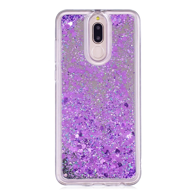 Glitter Floating Quicksand Mirror Surface TPU Case for Huawei Mate 10 Lite / Maimang 6 / nova 2i / Honor 9i (India) - Purple-2