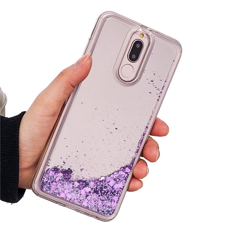 Glitter Floating Quicksand Mirror Surface TPU Case for Huawei Mate 10 Lite / Maimang 6 / nova 2i / Honor 9i (India) - Purple-5