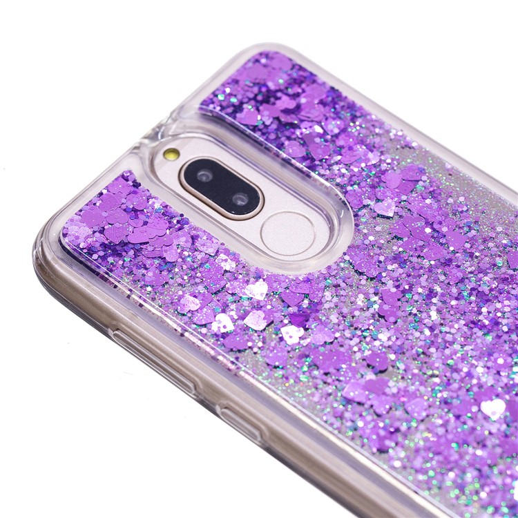 Glitter Floating Quicksand Mirror Surface TPU Case for Huawei Mate 10 Lite / Maimang 6 / nova 2i / Honor 9i (India) - Purple-6