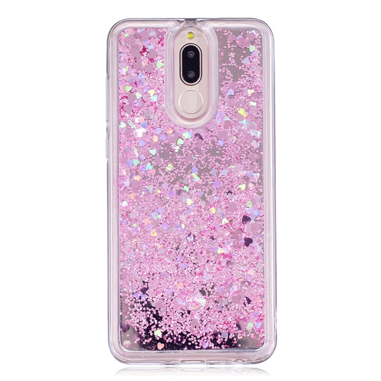Glitter Floating Quicksand Mirror Surface TPU Mobile Casing for Huawei Mate 10 Lite / Maimang 6 - Pink-2