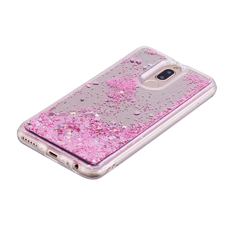 Glitter Floating Quicksand Mirror Surface TPU Mobile Casing for Huawei Mate 10 Lite / Maimang 6 - Pink-3