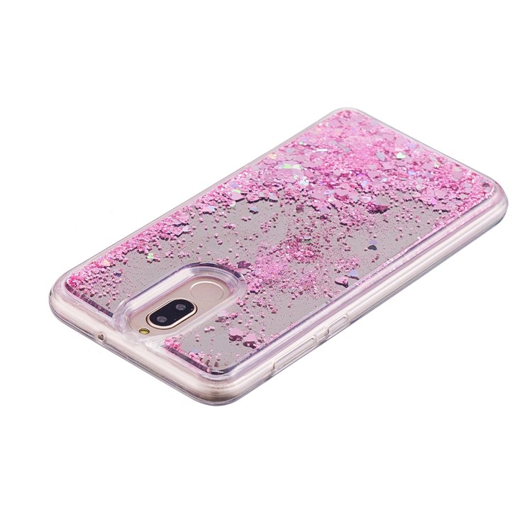 Glitter Floating Quicksand Mirror Surface TPU Mobile Casing for Huawei Mate 10 Lite / Maimang 6 - Pink-4