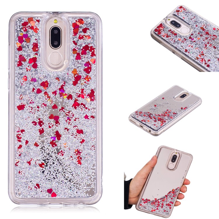 Glitter Floating Quicksand Mirror Surface TPU Gel Cover for Huawei Mate 10 Lite / nova 2i - Silver-1