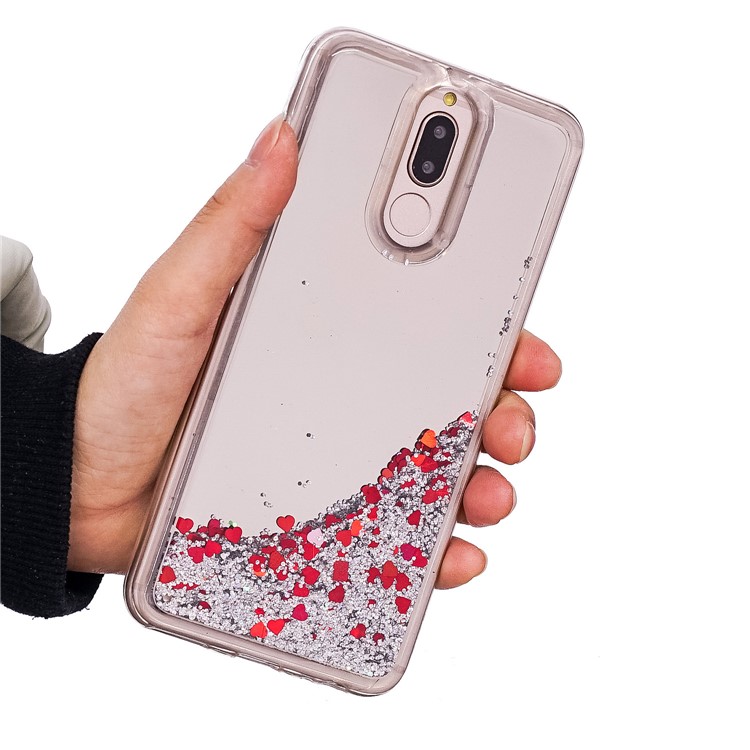 Glitter Floating Quicksand Mirror Surface TPU Gel Cover for Huawei Mate 10 Lite / nova 2i - Silver-5