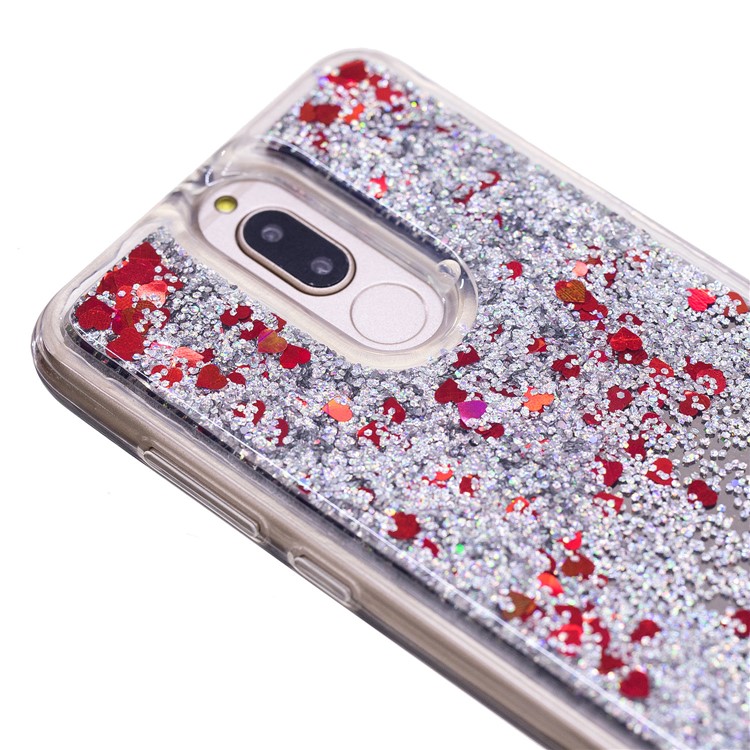 Glitter Floating Quicksand Mirror Surface TPU Gel Cover for Huawei Mate 10 Lite / nova 2i - Silver-6
