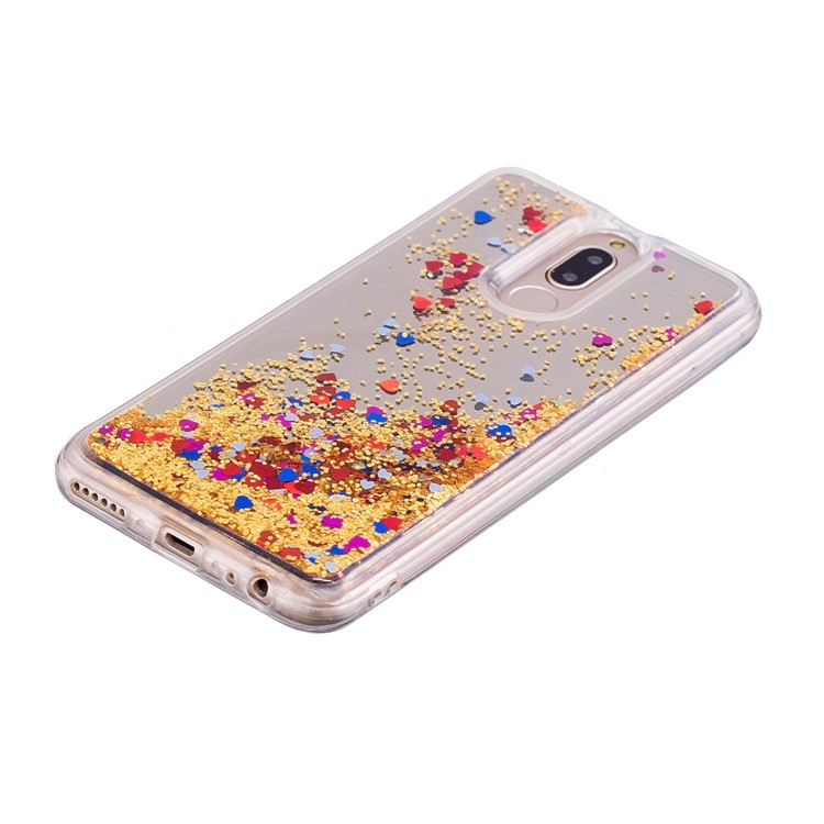 Glitter Floating Quicksand Mirror Surface TPU Phone Shell for Huawei Mate 10 Lite / Honor 9i (India) - Gold-3