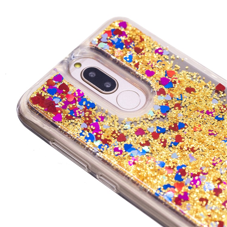 Glitter Floating Quicksand Mirror Surface TPU Phone Shell for Huawei Mate 10 Lite / Honor 9i (India) - Gold-6