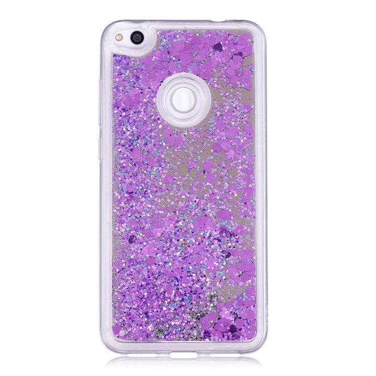 Dynamic Glitter Sequins Liquid Case Mirror Surface TPU Phone Case for Huawei P8 Lite (2017)/Honor 8 Lite - Purple-2