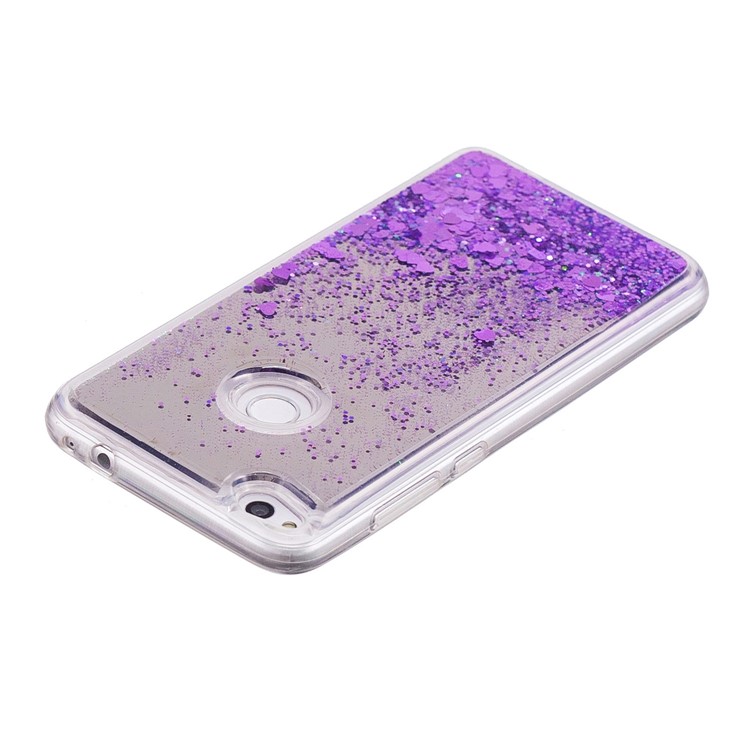 Dynamic Glitter Sequins Liquid Case Mirror Surface TPU Phone Case for Huawei P8 Lite (2017)/Honor 8 Lite - Purple-4