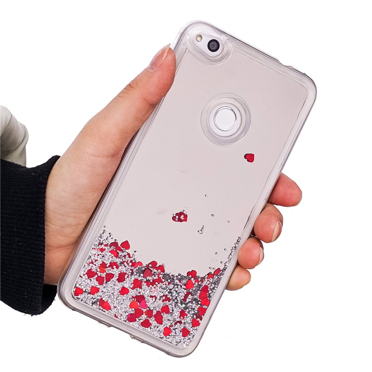 Dynamic Glitter Sequins Liquid Case Mirror Surface TPU Phone Casing for Huawei P8 Lite (2017)/Honor 8 Lite - Silver-5