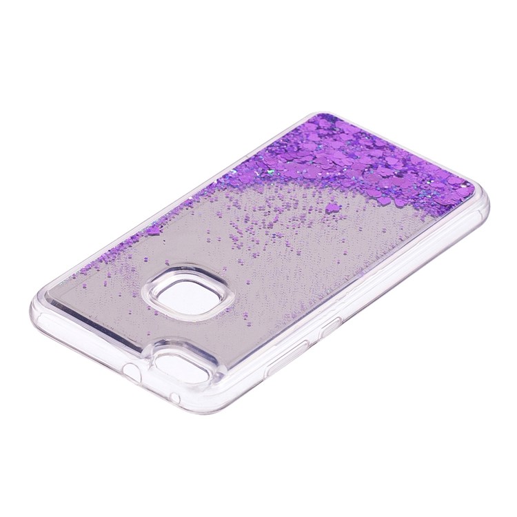 For Huawei P10 Lite Glitter Moving Quicksand Mirror Surface TPU Cell Phone Case - Purple-4