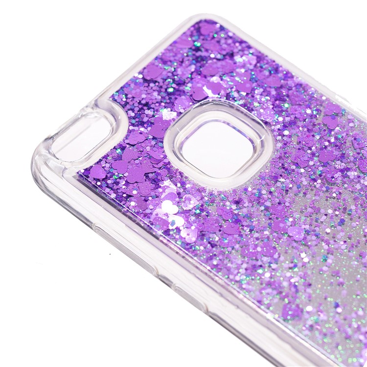 For Huawei P10 Lite Glitter Moving Quicksand Mirror Surface TPU Cell Phone Case - Purple-6