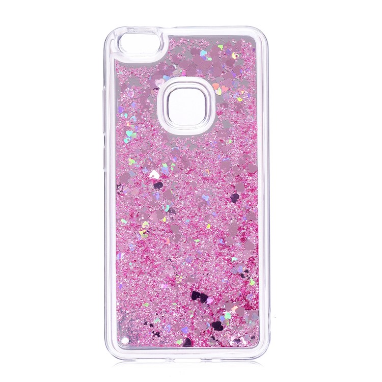 For Huawei P10 Lite Glitter Moving Quicksand Mirror Surface TPU Phone Casing - Pink-2