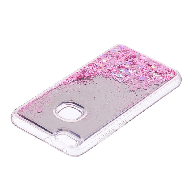 For Huawei P10 Lite Glitter Moving Quicksand Mirror Surface TPU Phone Casing - Pink-4