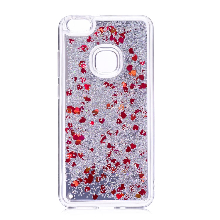 For Huawei P10 Lite Glitter Moving Quicksand Mirror Surface TPU Mobile Cover - Silver-2