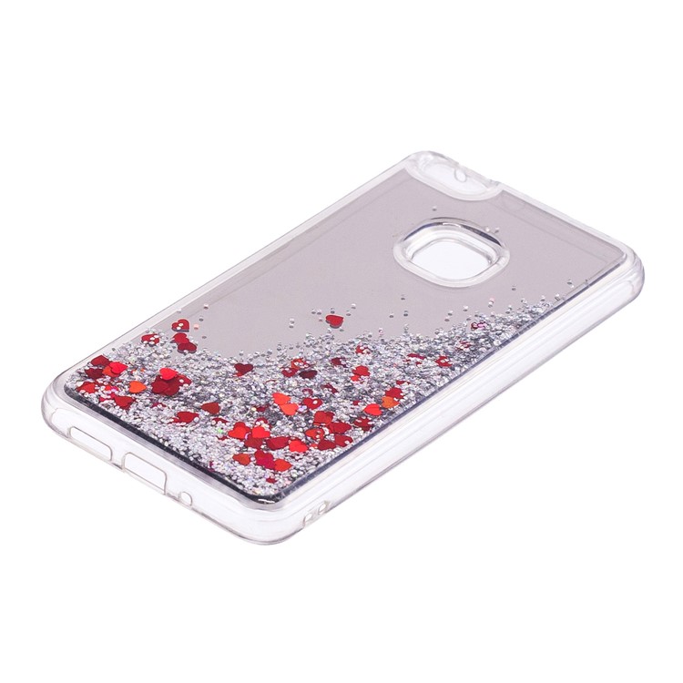 For Huawei P10 Lite Glitter Moving Quicksand Mirror Surface TPU Mobile Cover - Silver-3