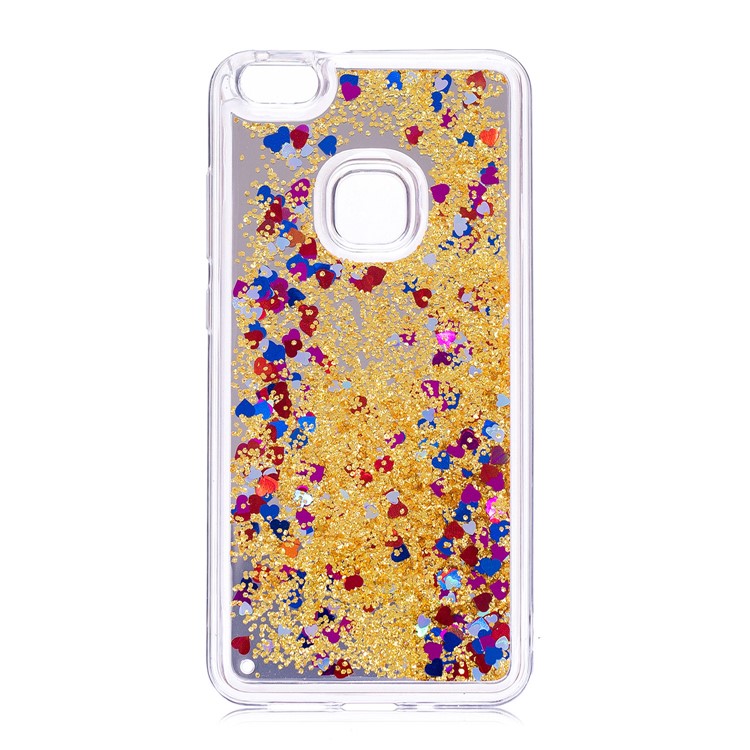 For Huawei P10 Lite Glitter Moving Quicksand Mirror Surface TPU Protector Case - Gold-3