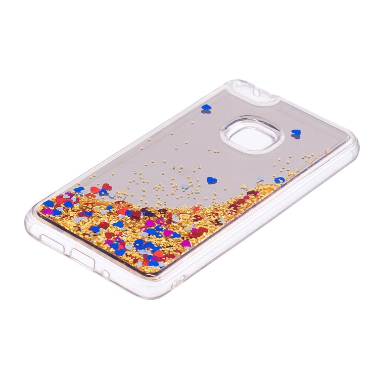 For Huawei P10 Lite Glitter Moving Quicksand Mirror Surface TPU Protector Case - Gold-4