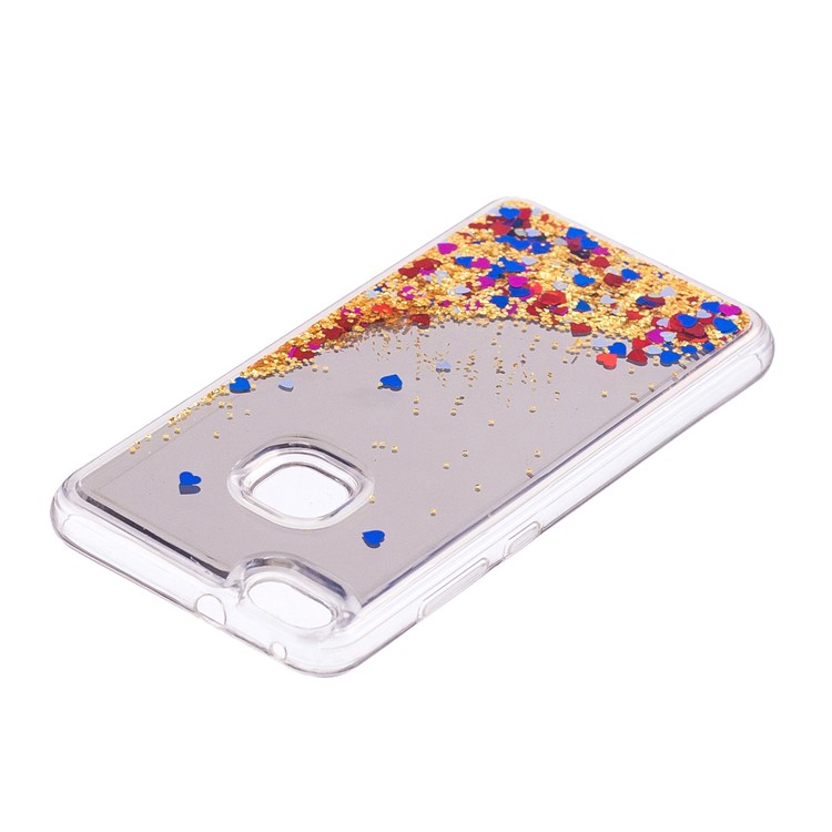 For Huawei P10 Lite Glitter Moving Quicksand Mirror Surface TPU Protector Case - Gold-5