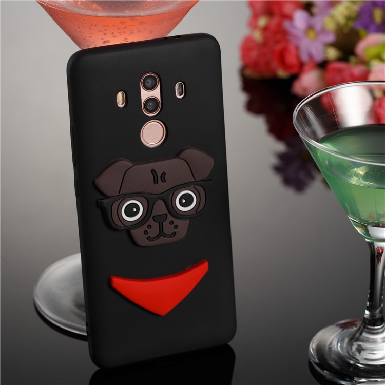 Cute 3D Puppy TPU Soft Phone Case for Huawei Mate 10 Pro - Black-4