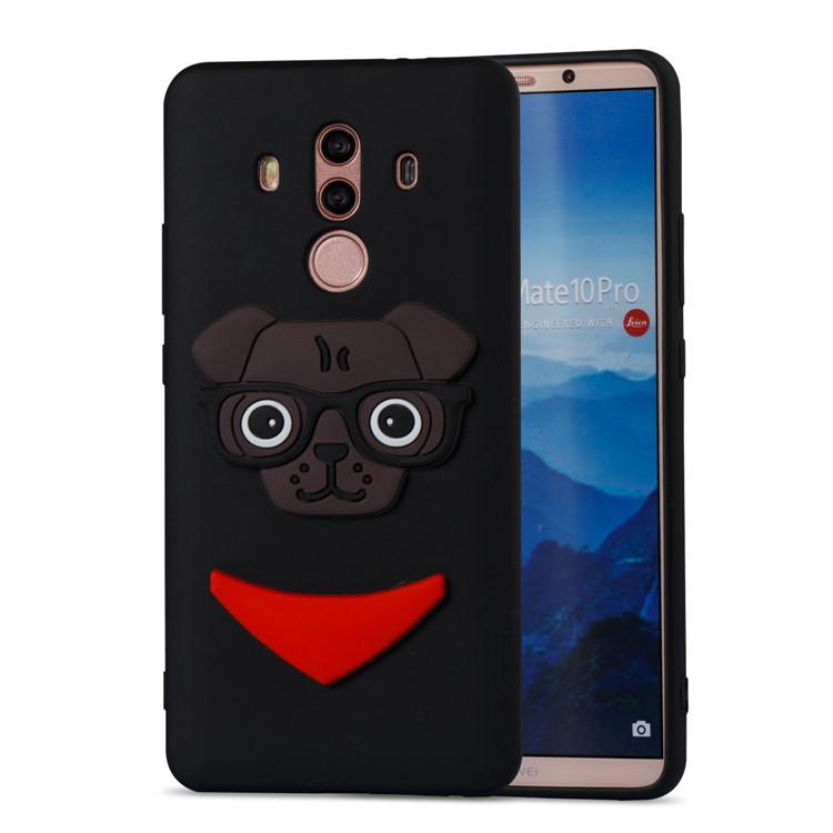 Cute 3D Puppy TPU Soft Phone Case for Huawei Mate 10 Pro - Black-5