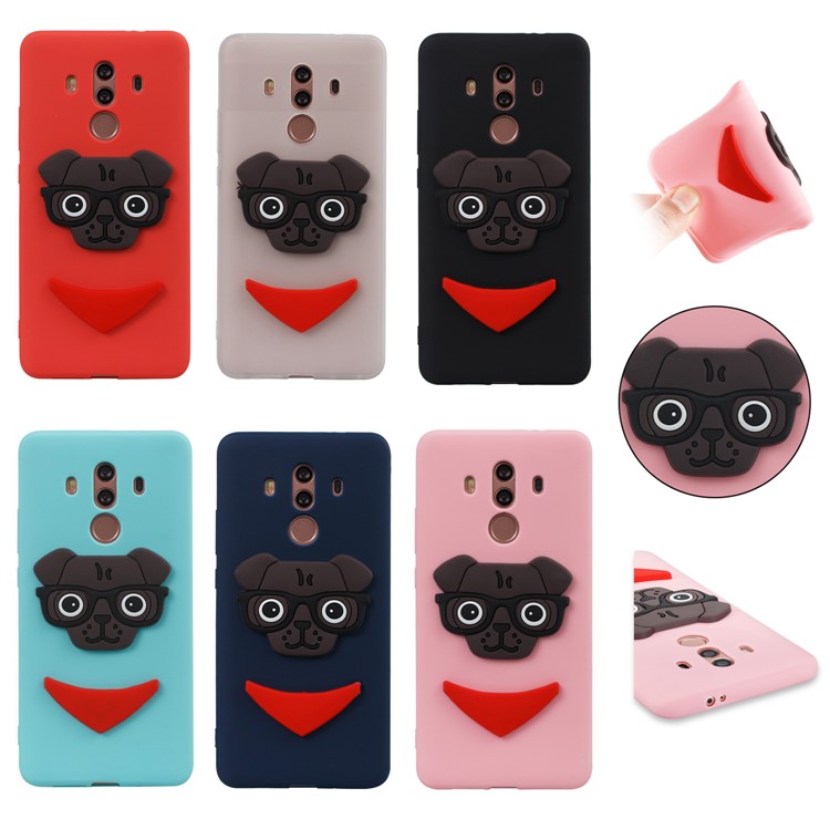 Cute 3D Puppy TPU Soft Phone Case for Huawei Mate 10 Pro - Black-7