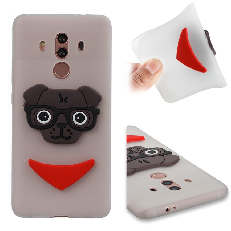 Cute 3D Puppy TPU Soft Phone Cover for Huawei Mate 10 Pro - White-1