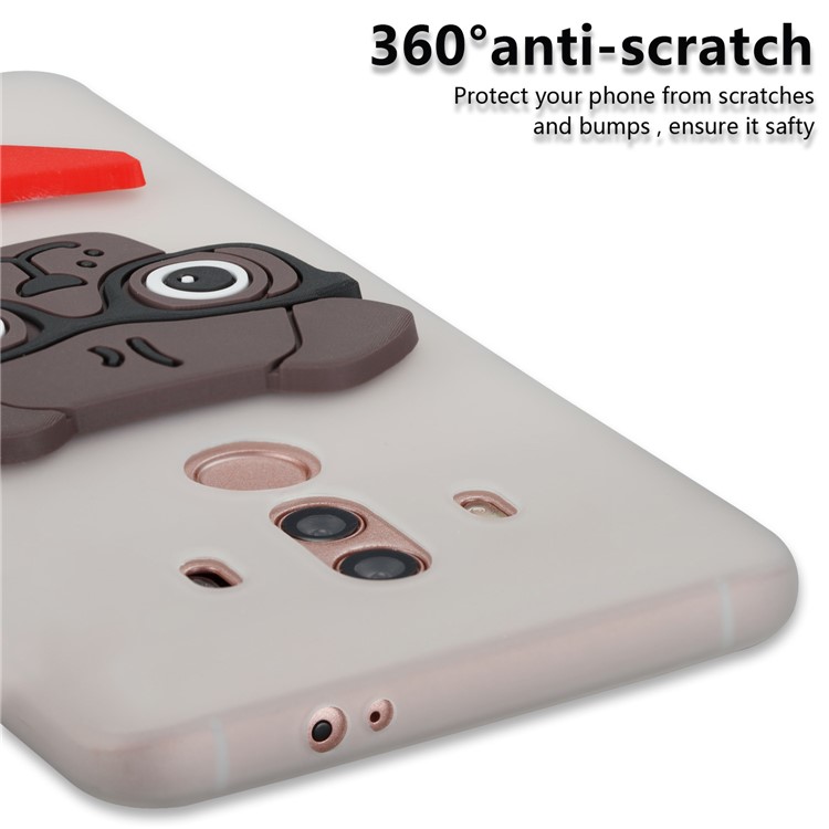Cute 3D Puppy TPU Soft Phone Cover for Huawei Mate 10 Pro - White-2