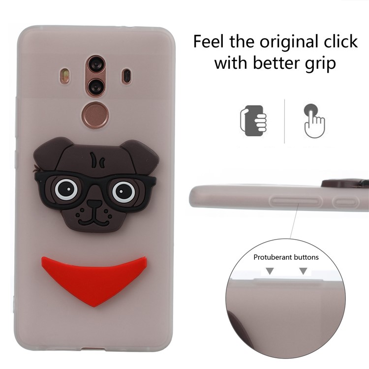 Cute 3D Puppy TPU Soft Phone Cover for Huawei Mate 10 Pro - White-3