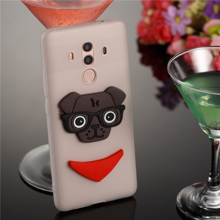 Cute 3D Puppy TPU Soft Phone Cover for Huawei Mate 10 Pro - White-4