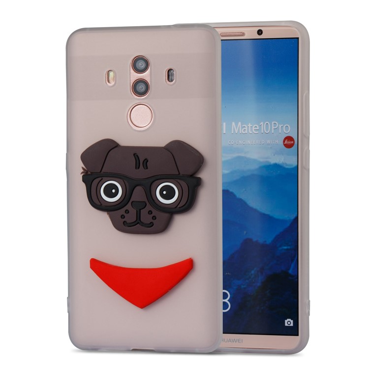 Cute 3D Puppy TPU Soft Phone Cover for Huawei Mate 10 Pro - White-5