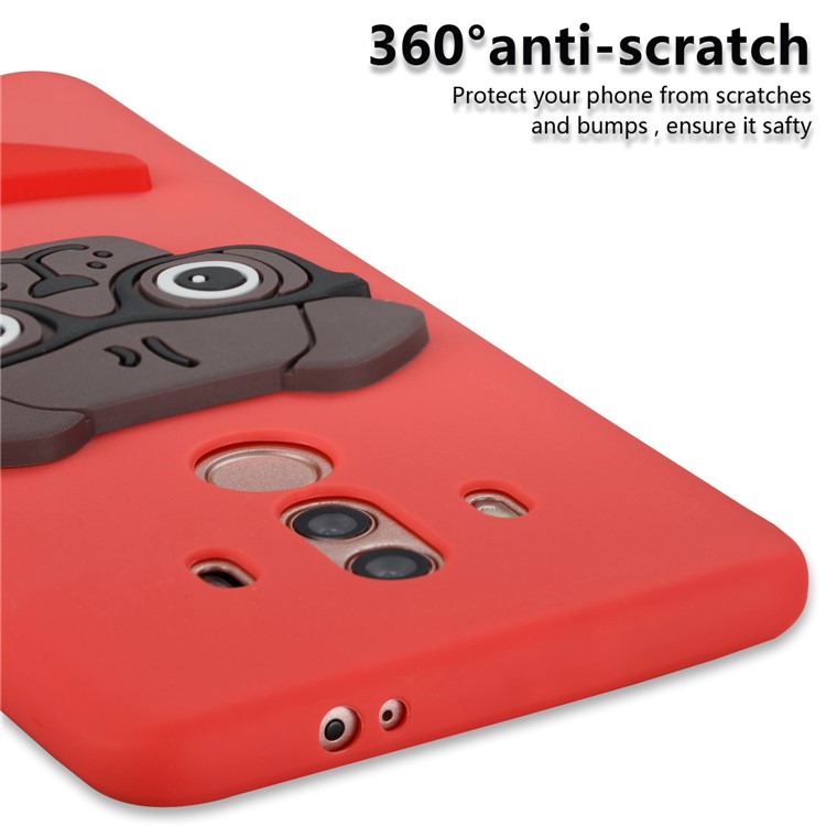 Cute 3D Puppy TPU Soft Phone Shell for Huawei Mate 10 Pro - Red-2